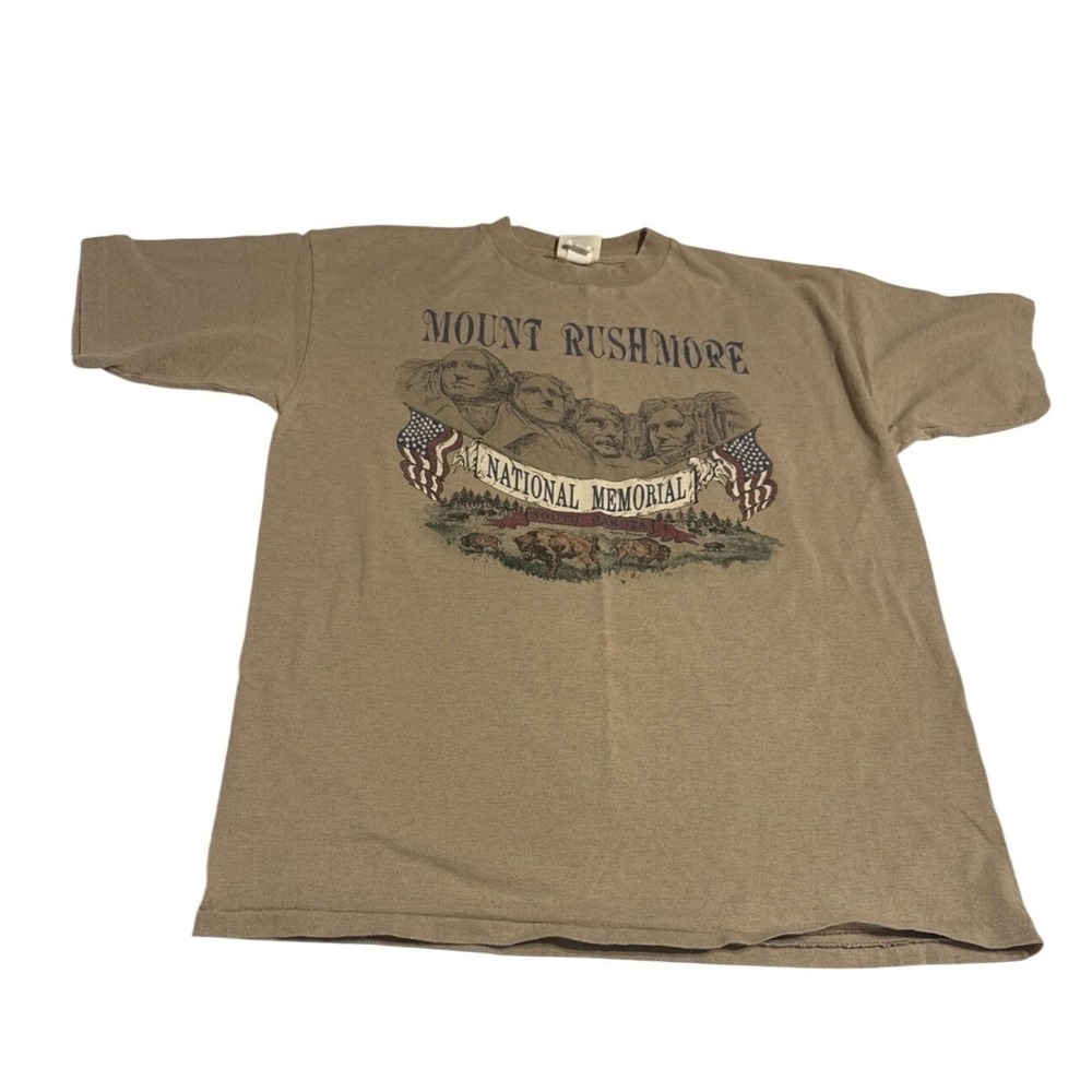 Vintage Single Stitch Mount Rushmore On Fred Harvey Tag Men‎ Size X-Large